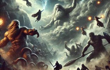 A dramatic and intense depiction dioses griegos