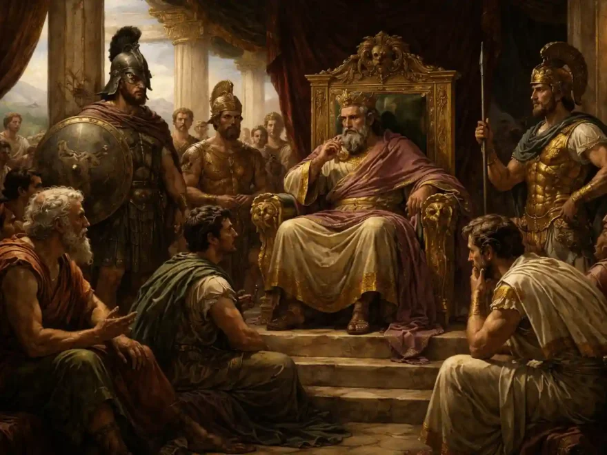 El rey Adrasto en su trono