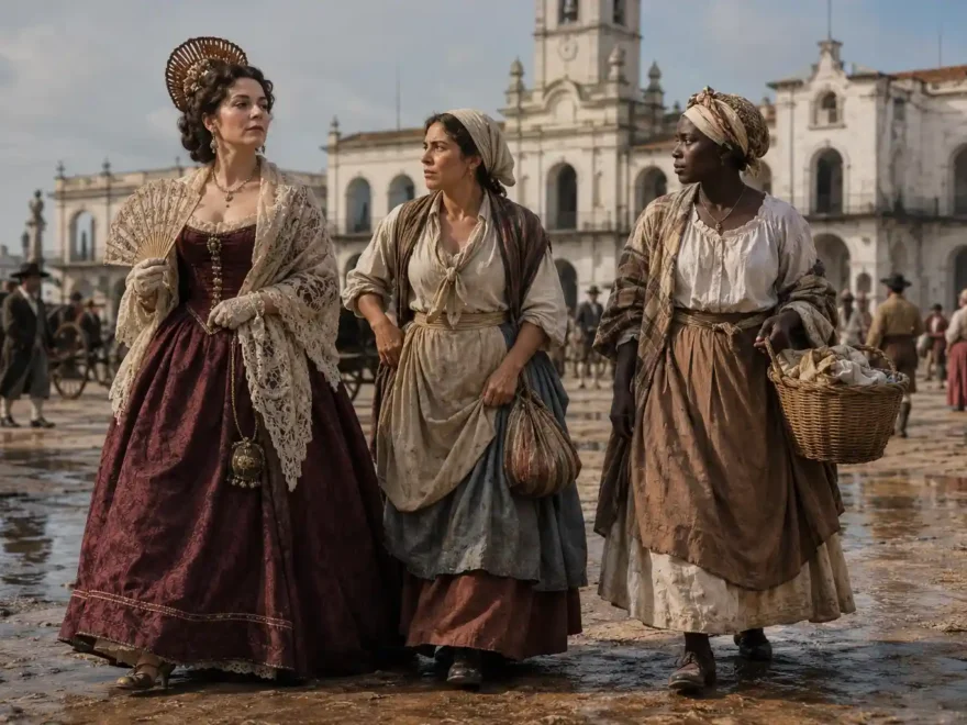 La mujer de mayo encajes peinetones y barro en las calles de 1810
