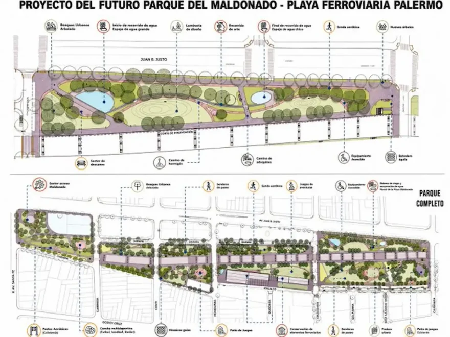 Parque del Maldonado nuevas calles luces y prioridad peaton en la ex Playa Ferroviaria Palermo